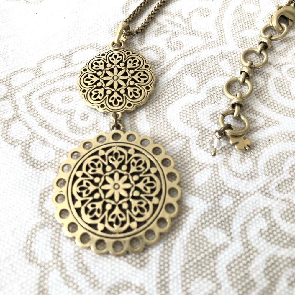 Lucky Brand double Medalion necklace Ferrara Design